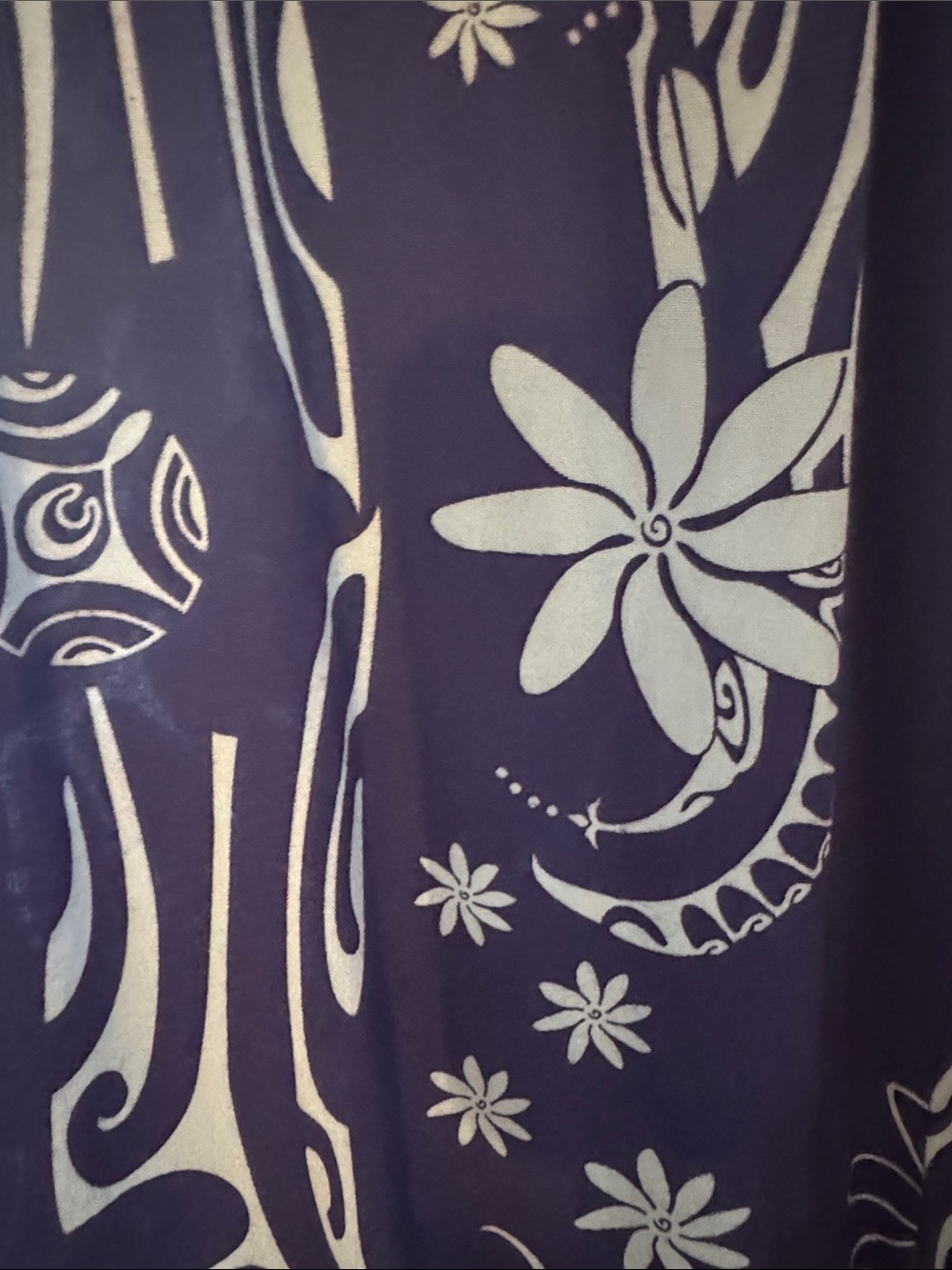 Wide Leg Floral Print Pants in Navy Blue - Picture 3 of 4